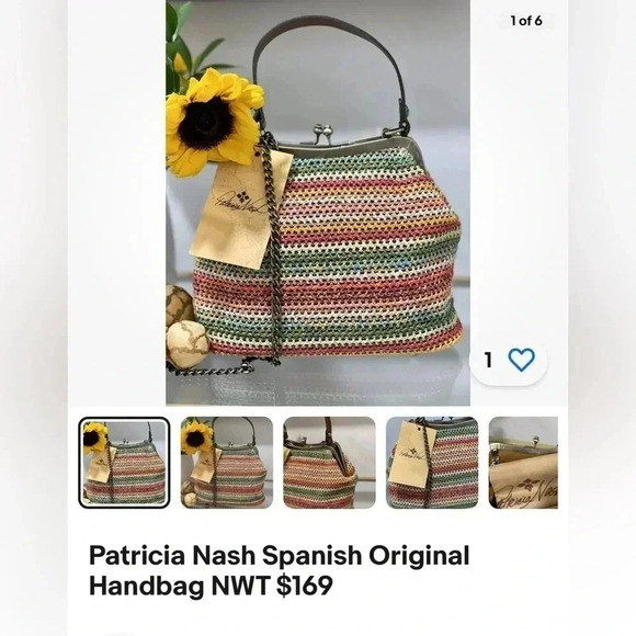 Patricia Nash satchel,purse,Laureana.Coral  multi Spanish ,woven,zig zag,boho - Picture 1 of 15